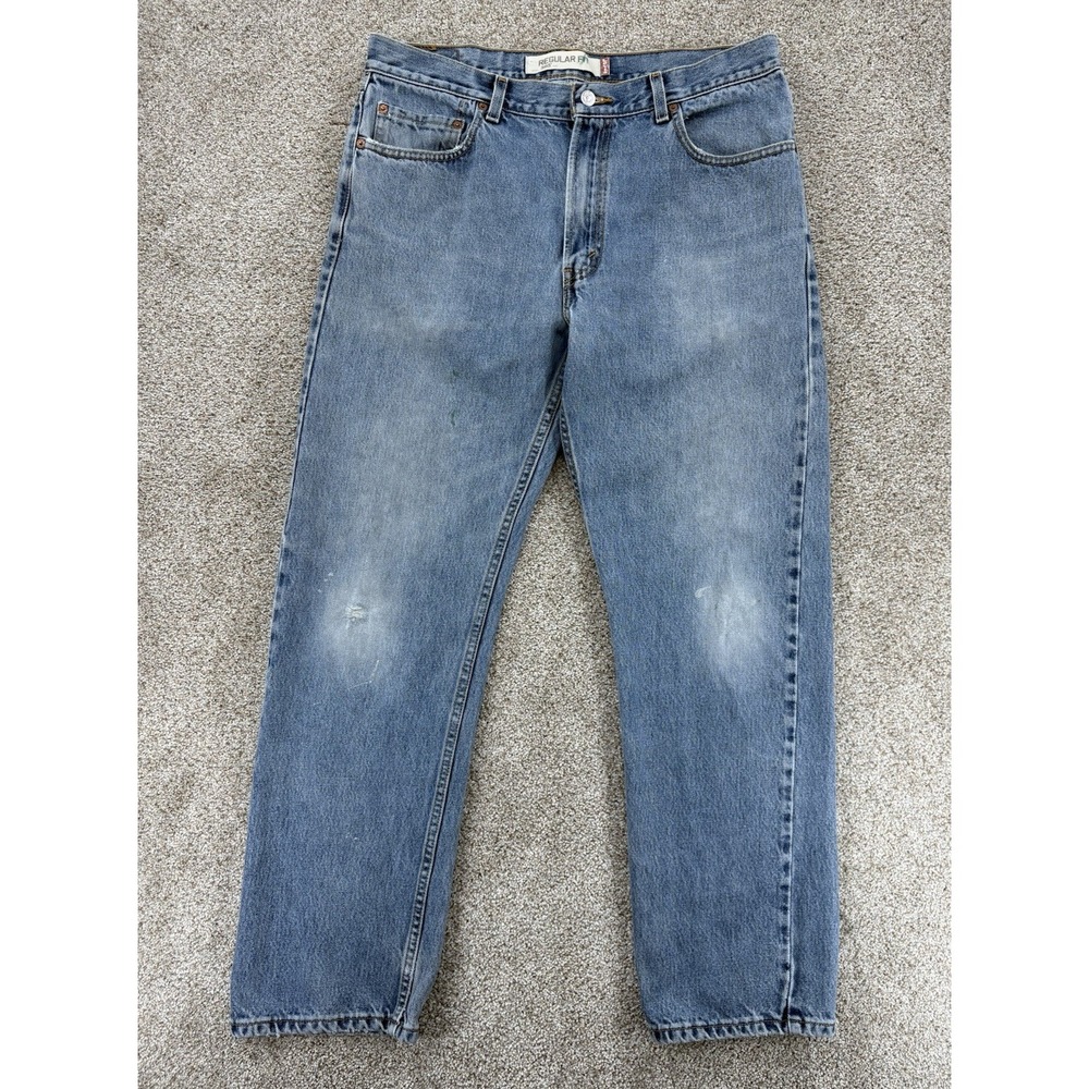 Vintage Levis 505 Jeans Mens 36x32 Blue Straight Distressed Chore Ranch Work Y2K
